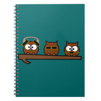 Three Wise Quirky Owls Notebook