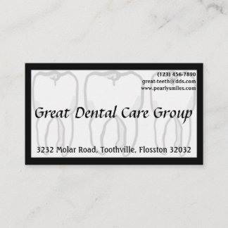 Three Wise Teeth White Dentist Business Card