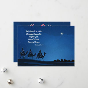 Three Wisemen approach Bethlehem - Personalize Holiday Card