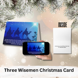 Three Wisemen Blue Star Christmas Card