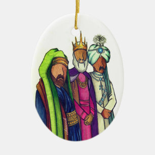 Three Wisemen Ceramic Tree Decoration