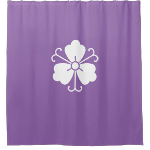 Three wisteria blooms with vines shower curtain