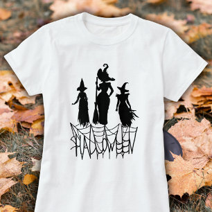 Three Witches & Spider Web Halloween Tee