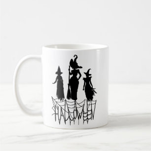 Three Witches & Spider Web Halloween Tee Coffee Mug
