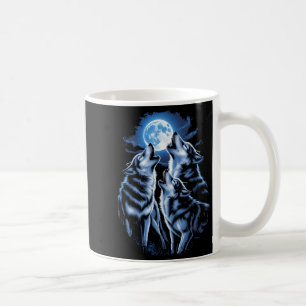 Three Wolf Howling Moon Wildlife Wolf Lovers Coffee Mug