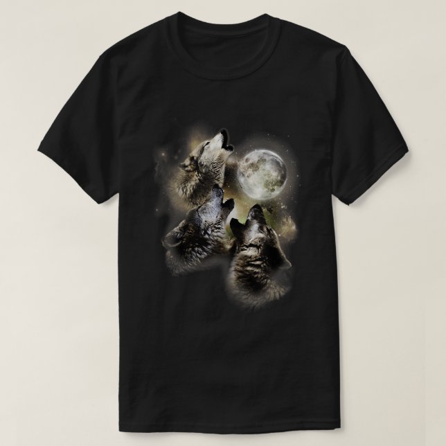 Three Wolves Howl at the Moon Wolf Lover Tank Top (Design Front)