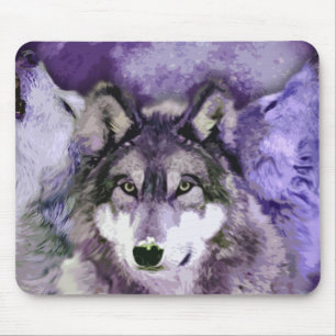 Three Wolves Mouse Mat