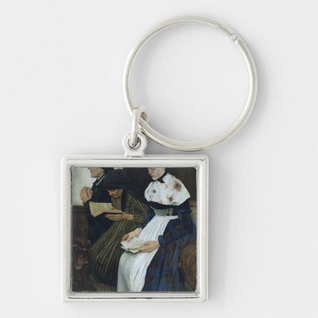 Three Women in Church, 1882 Key Ring (Front)