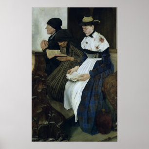 Three Women in Church, 1882 Poster