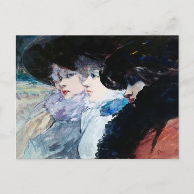 Three Women in Profile, fine art, Postcard (Front)