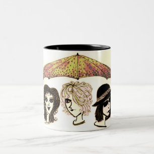 Three Women Under Umbrella Artwork Mug