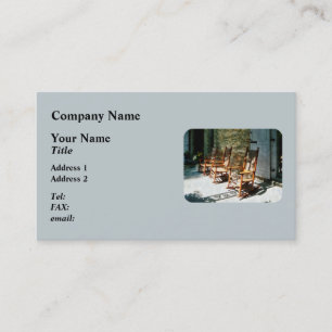 Three Wooden Rocking Chairs on Sunny Porch Business Card