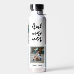 Three Words Collage EDITABLE COLOR Water Bottle<br><div class="desc">Visit our shop at www.berryberrysweet.com for stylish and modern stationery and personalised gifts.</div>