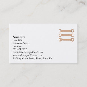 Three Wrenches. Tools. Brown. Business Card