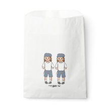 Three Year old grey twin boy upsherin favour bag