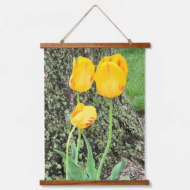 Three Yellow Tulips / Hanging Tapestry (Front)