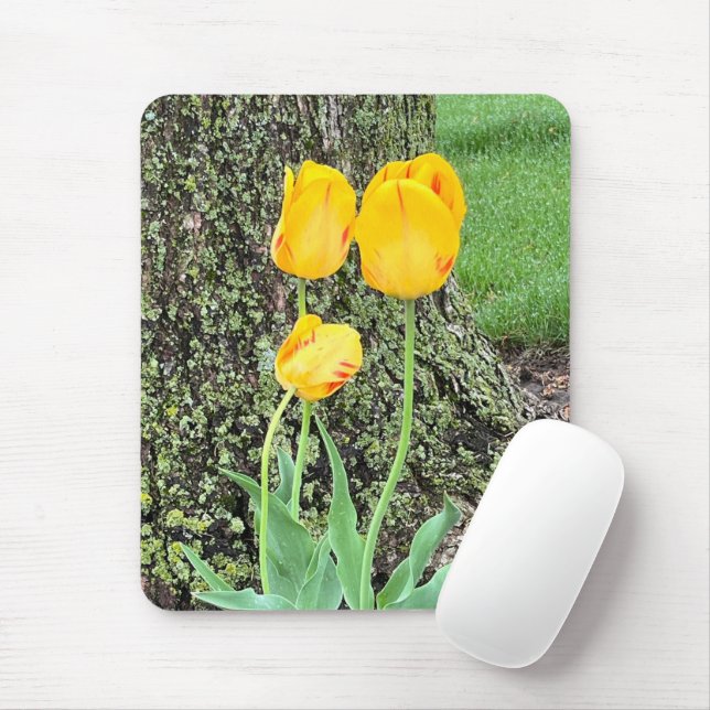 Three Yellow Tulips / Mouse Mat (With Mouse)