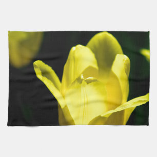 Three Yellow Tulips Tea Towel