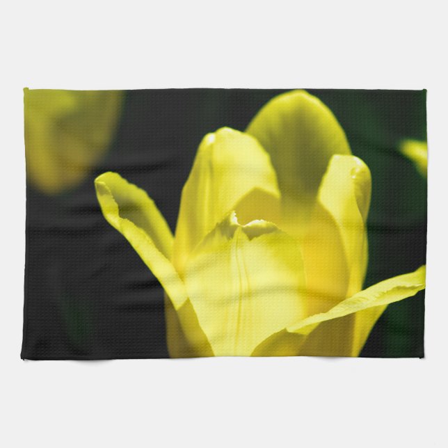 Three Yellow Tulips Tea Towel (Horizontal)