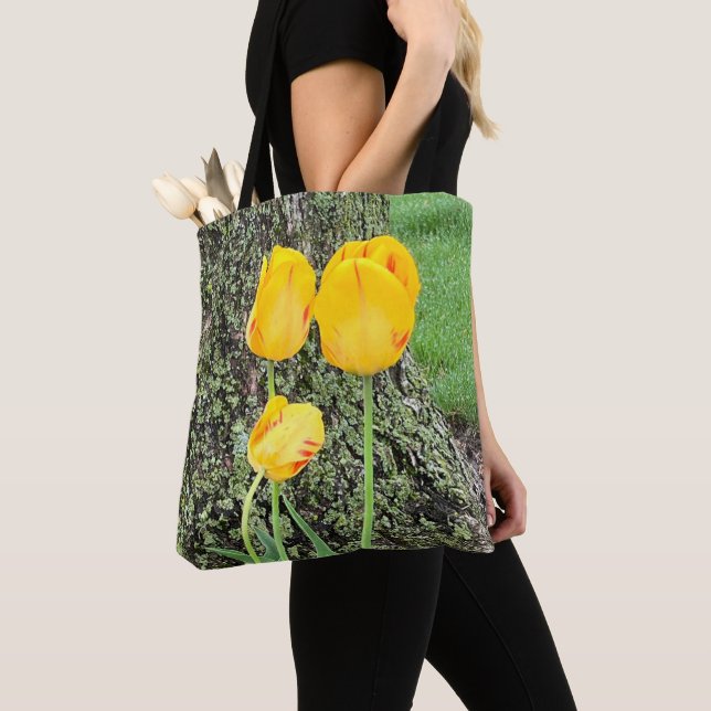 Three Yellow Tulips / Tote Bag (Close Up)