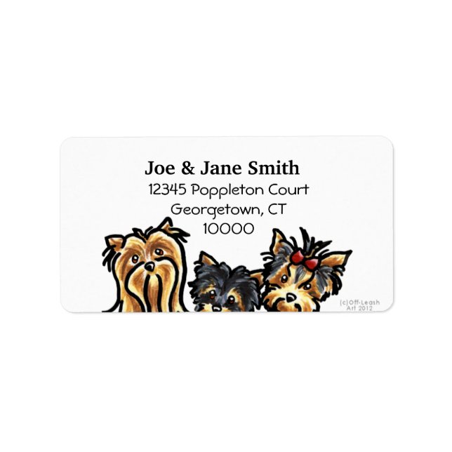 Three Yorkies Clean and Simple Label (Front)