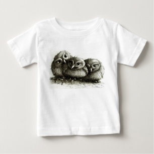 Three Young Cute Owls Baby T-Shirt