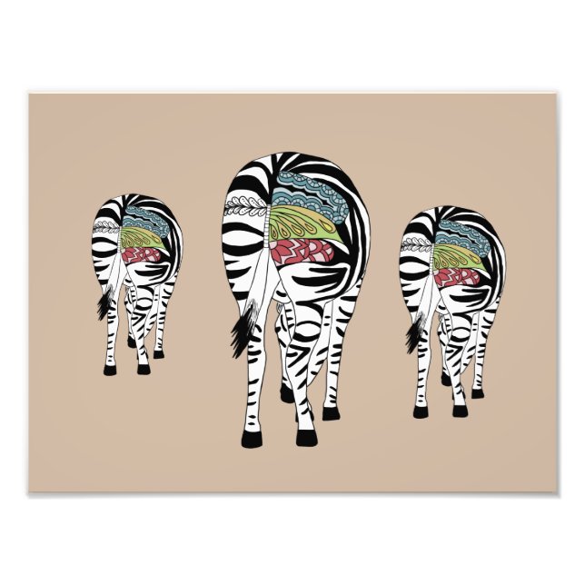 Three zebras photo print (Front)
