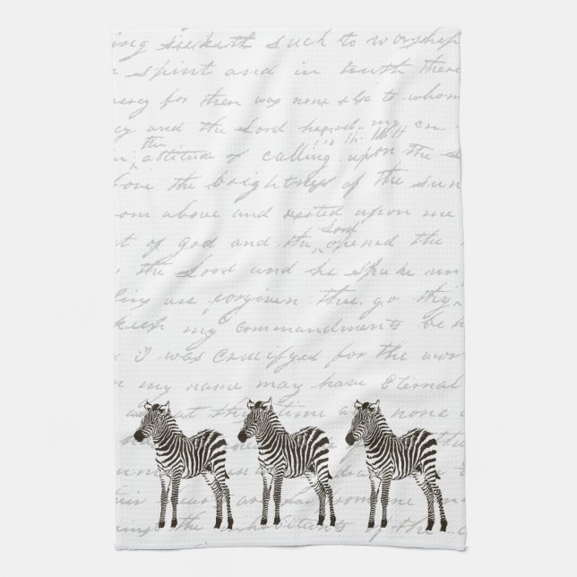Three Zebras Tea Towel (Vertical)