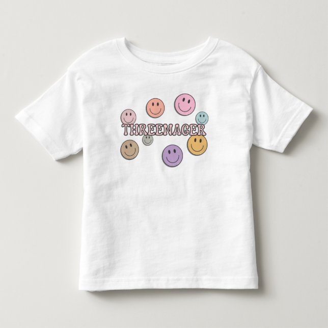 Threenager 3rd Birthday Toddler T-Shirt (Front)