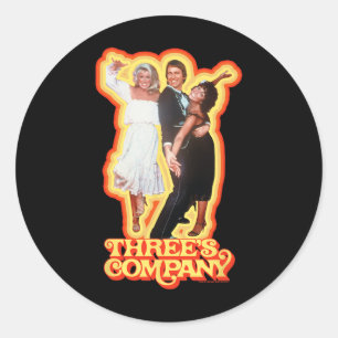 Three's Company Dancing Roommates Retro Jack Chris Classic Round Sticker