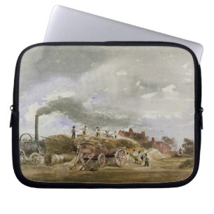 Threshing Corn (pencil & w/c on paper) Laptop Sleeve