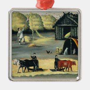 Threshing the floor in a Georgian country Metal Tree Decoration