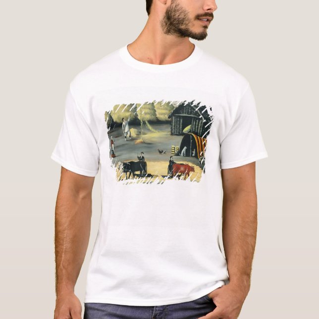 Threshing the floor in a Georgian country T-Shirt (Front)