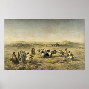 Threshing Wheat in Algeria, 1853 Poster