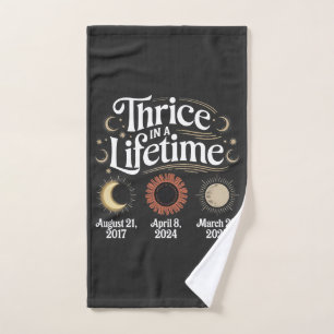 Thrice in a Lifetime 2025 Solar Eclipse Astronomy Hand Towel
