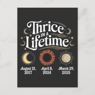 Thrice in a Lifetime 2025 Solar Eclipse Astronomy Holiday Postcard