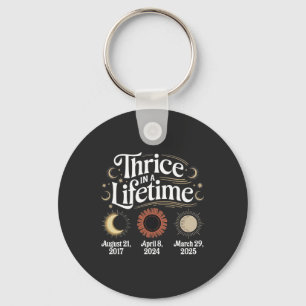 Thrice in a Lifetime 2025 Solar Eclipse Astronomy Key Ring