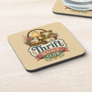 Thrift Hunt Club Vintage Cottagecore Coaster