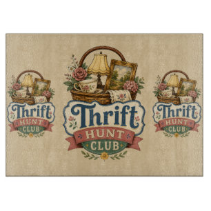 Thrift Hunt Club Vintage Cottagecore Cutting Board