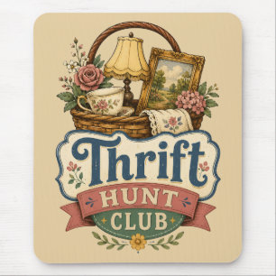 Thrift Hunt Club Vintage Cottagecore Mouse Mat