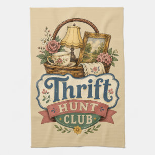 Thrift Hunt Club Vintage Cottagecore Tea Towel