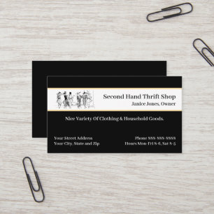 Thrift Shop Vintage Clothing Store Business Card