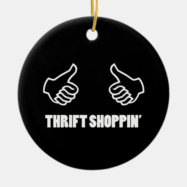 Thrift Shopping Ceramic Tree Decoration (Front)