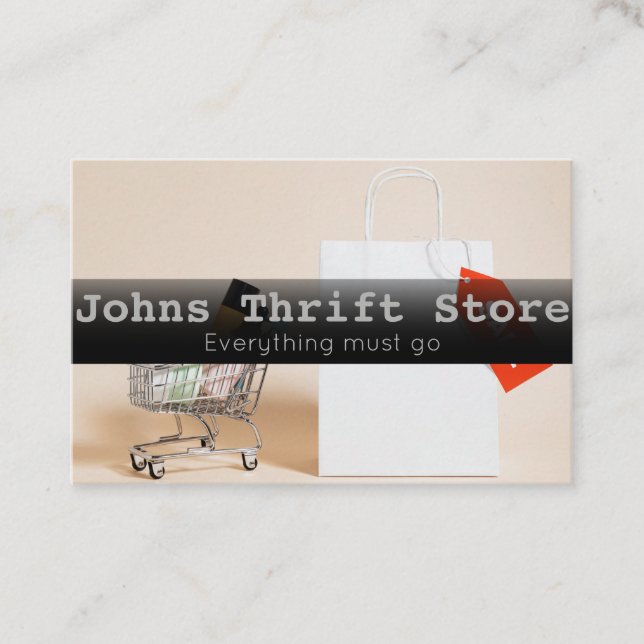 Thrift store sales business card (Front)