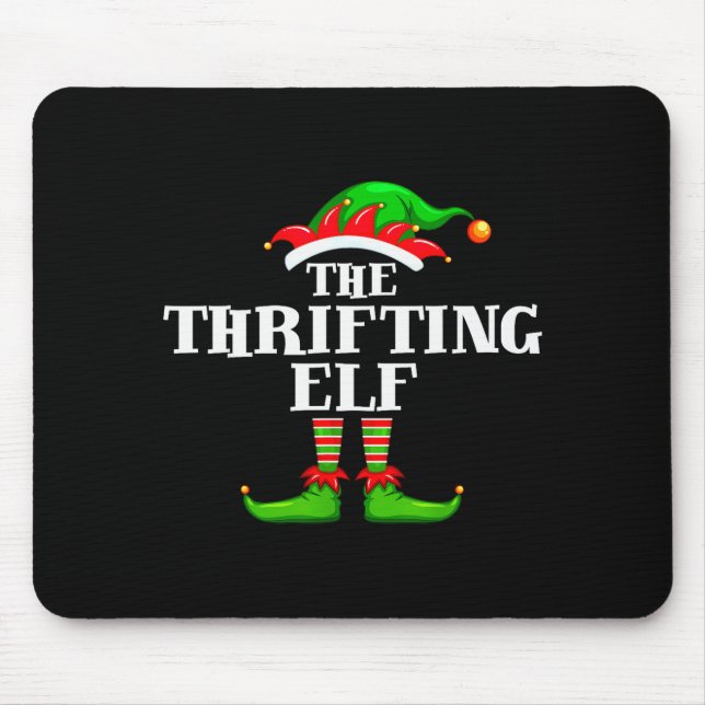 Thrifting Elf Matching Family Group Christmas Part Mouse Mat (Front)