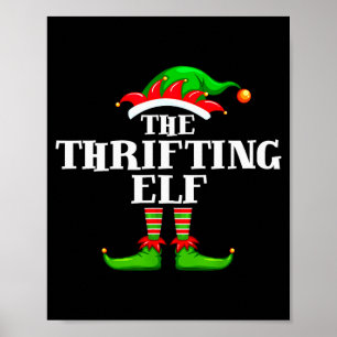 Thrifting Elf Matching Family Group Christmas Part Poster