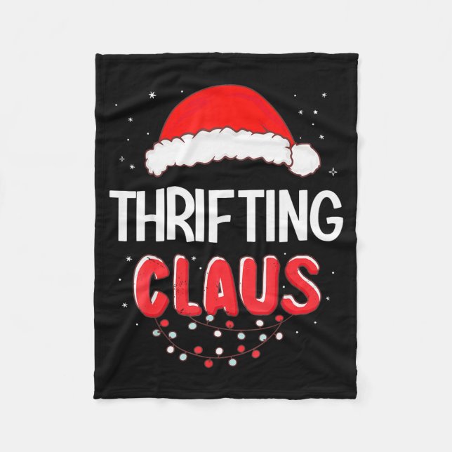 Thrifting Santa Claus Christmas Matching Costume  Fleece Blanket (Front)