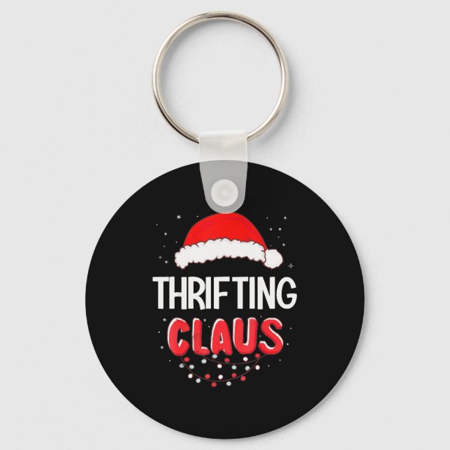 Thrifting Santa Claus Christmas Matching Costume  Key Ring (Front)