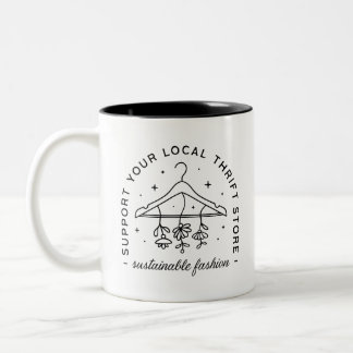 Thrifting shop local sustainable fashion thrifter Two-Tone coffee mug