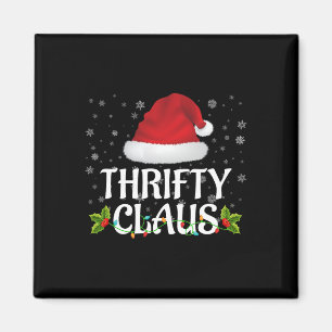 Thrifty Claus Christmas Lights Santa Pajama Family Magnet